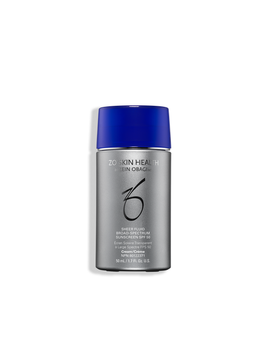 ZO Sheer Fluid Broad-Spectrum Sunscreen SPF 50 Sun Protection available to buy online from RENU Laser & Skin in Mill Bay, BC on Vancouver Island