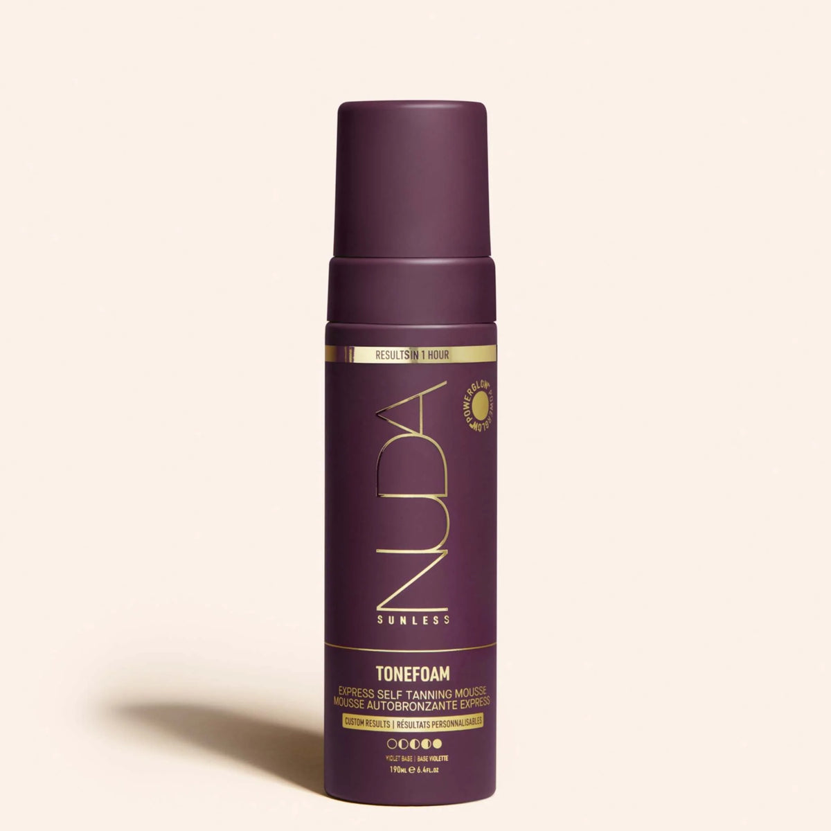 NUDA Tonefoam- Express Tanning Mousse-Violet Sunless Tanner available to buy online from RENU Laser & Skin in Mill Bay, BC on Vancouver Island