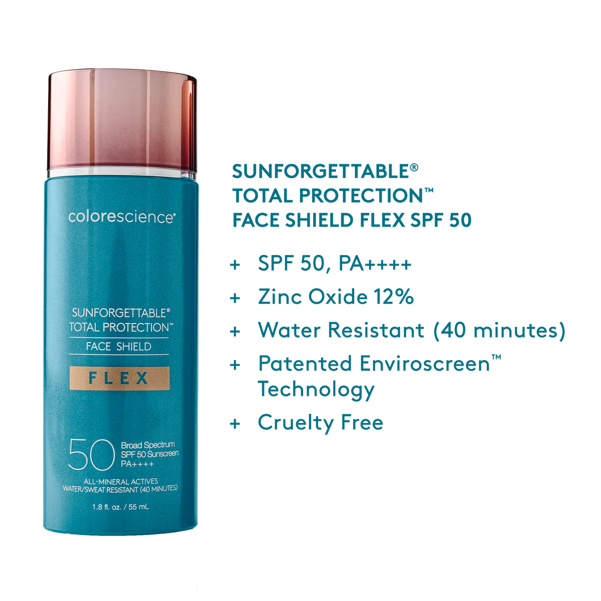 Colorescience Sunforgettable® Total Protection™ Face Shield Flex SPF 50 Sun Protection available to buy online from RENU Laser & Skin in Mill Bay, BC on Vancouver Island