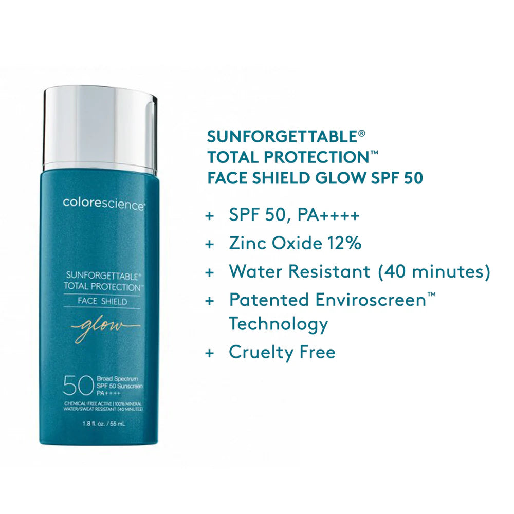 Colorescience Sunforgettable® Total Protection™ Face Shield Glow SPF 50 Sun Protection available to buy online from RENU Laser & Skin in Mill Bay, BC on Vancouver Island